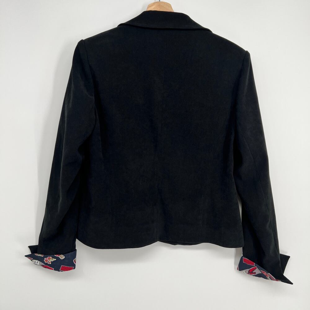 Vtg Desert Diva by Sherry Holt Jacket Womens M Black Faux Suede Western Horse - Picture 2 of 12